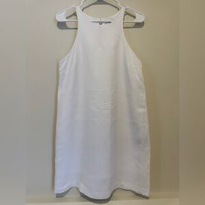 On•34th Women’s White, Linen, Sleeveless, High-Neck Mini Dress Size S